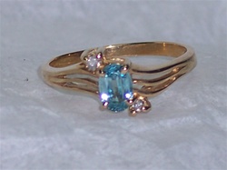 Women's Blue Zircon Ring